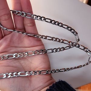 ▪️Men's West Coast Jewelry Stainless Steel Beveled Figaro Chain Necklace